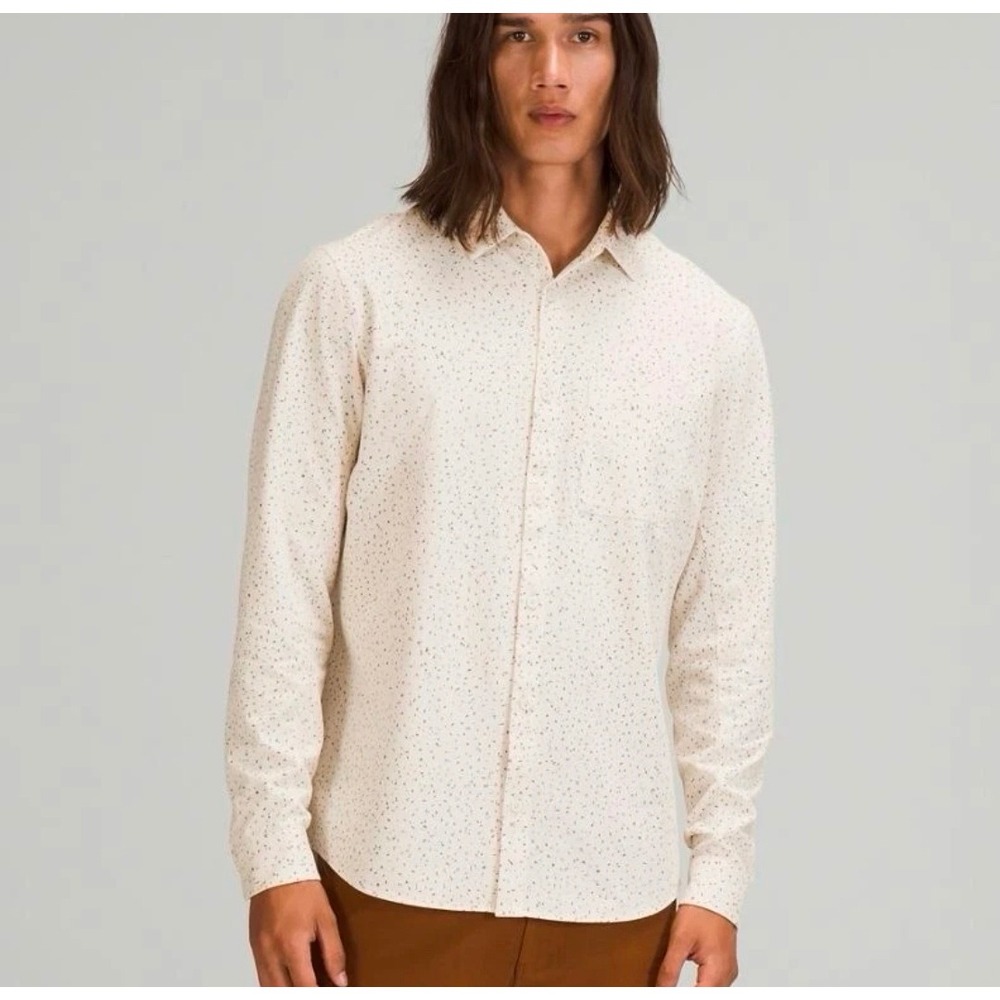 Lululemon Commission Men's XXL Shirt Submerge Dot Inverse White Opal Lunar Rock‎